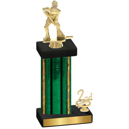 Accented Single Green Glacier Second Place Hockey Trophy