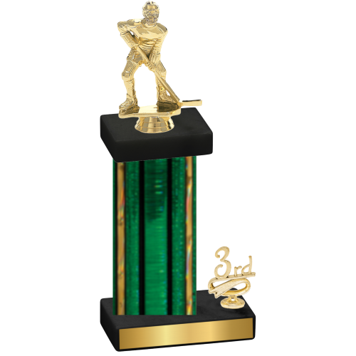 Accented Single Green Glacier Third Place Hockey Trophy