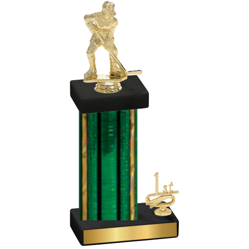 Accented Single Green Glacier First Place Hockey Trophy