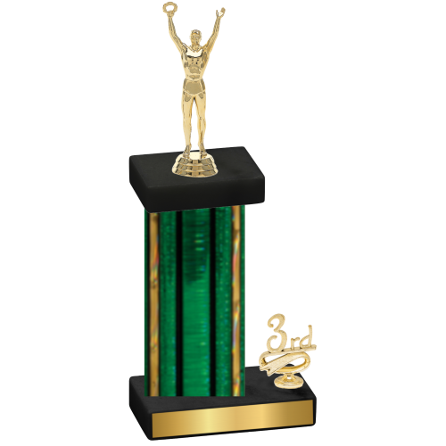 Accented Single Green Glacier Third Place Victory Trophy