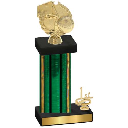 Accented Single Green Glacier First Place Basketball Trophy