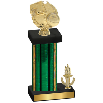 Accented Single Green Glacier Victory Basketball Trophy