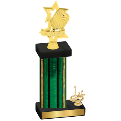 Accented Single Green Glacier First Place Pickleball Trophy