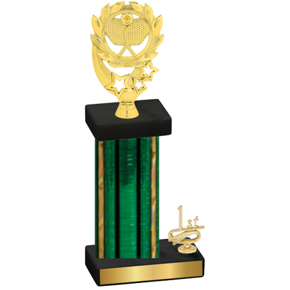 Accented Single Green Glacier First Place Pickleball Trophy