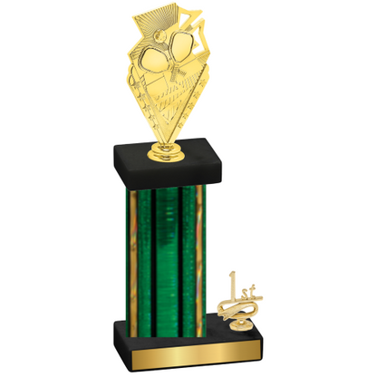 Accented Single Green Glacier First Place Pickleball Trophy