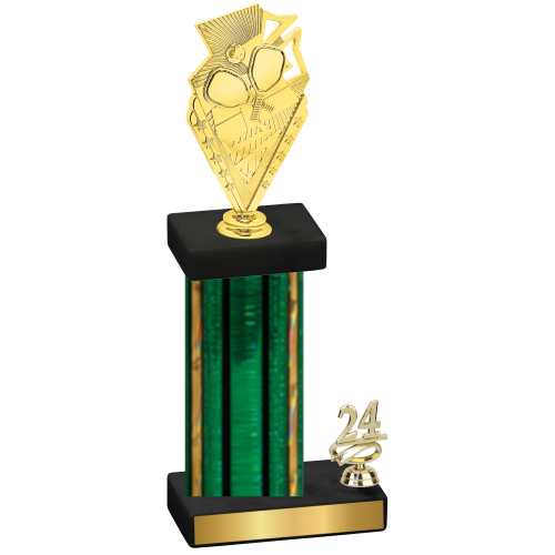 Accented Single Green Glacier Year Pickleball Trophy