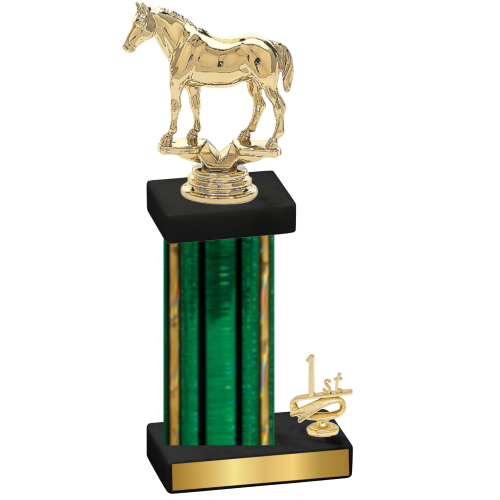 Accented Single Green Glacier First Place Horses Trophy