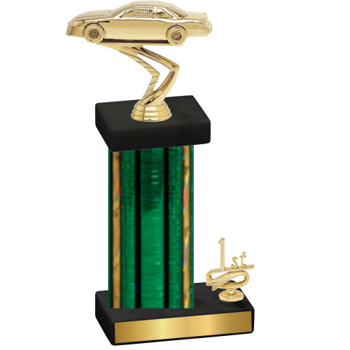 Accented Single Green Glacier First Place Cars Trophy