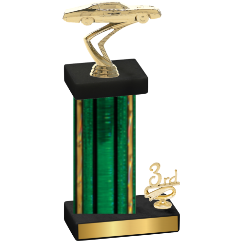 Accented Single Green Glacier Third Place Cars Trophy