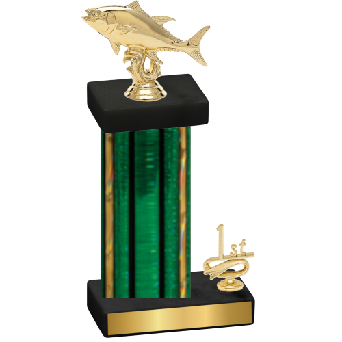 Accented Single Green Glacier First Place Fishing Trophy