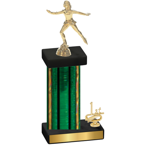 Accented Single Green Glacier First Place Skater Trophy