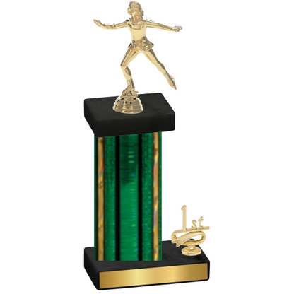 Accented Single Green Glacier First Place Skater Trophy