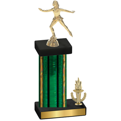 Accented Single Green Glacier Victory Skater Trophy