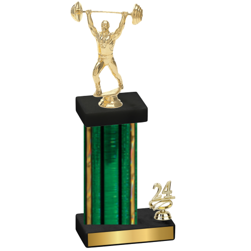 Accented Single Green Glacier Year Weights Trophy