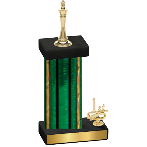 Accented Single Green Glacier First Place Chess Trophy