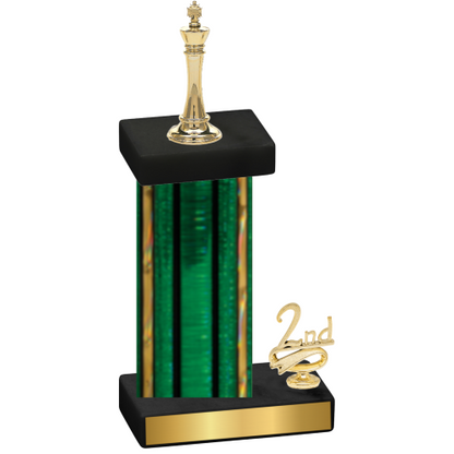 Accented Single Green Glacier Second Place Chess Trophy