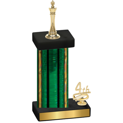 Accented Single Green Glacier Fourth Place Chess Trophy