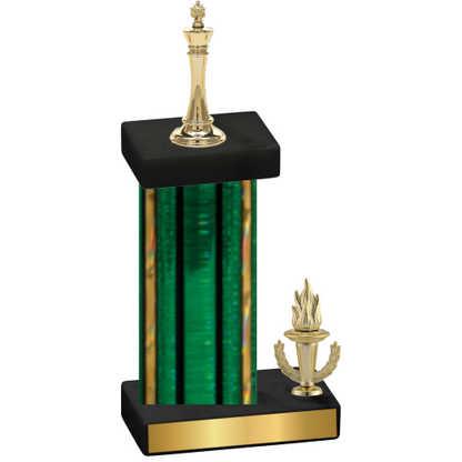 Accented Single Green Glacier Victory Chess Trophy