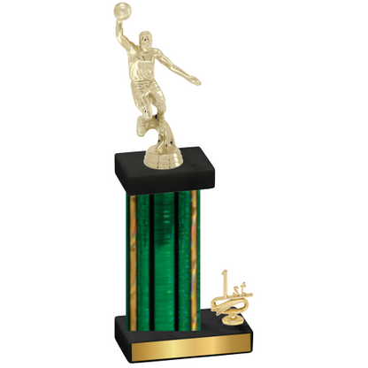 Accented Single Green Glacier First Place Basketball Trophy