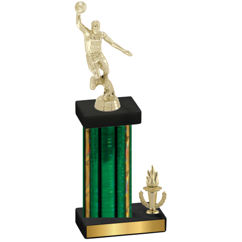 Accented Single Green Glacier Victory Basketball Trophy