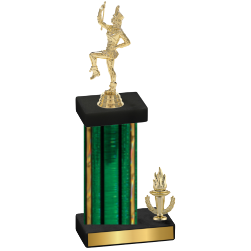 Accented Single Green Glacier Victory Majorette Trophy