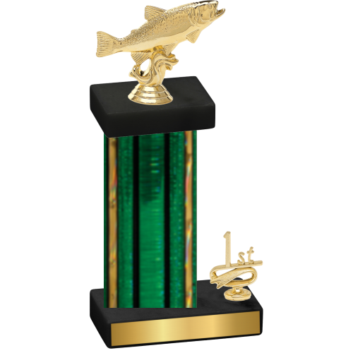 Accented Single Green Glacier First Place Fishing Trophy