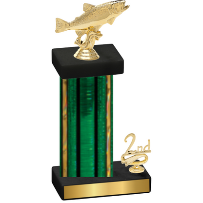 Accented Single Green Glacier Second Place Fishing Trophy