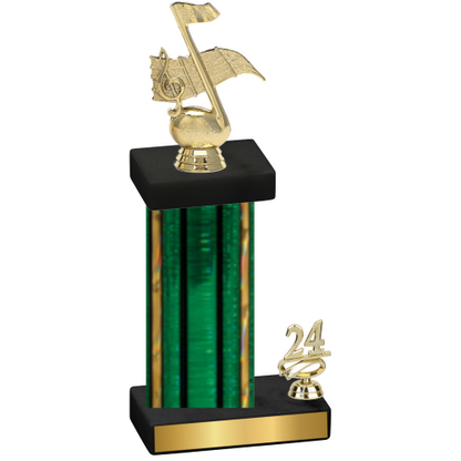 Accented Single Green Glacier Year Music Trophy