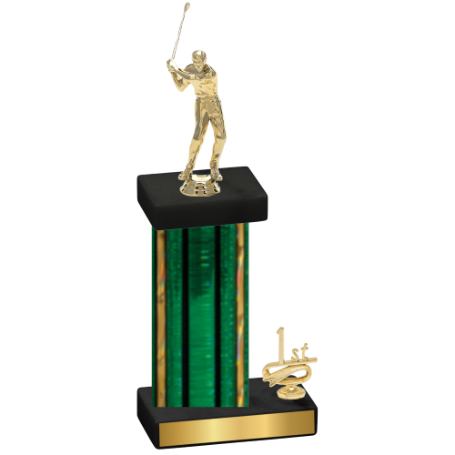 Accented Single Green Glacier First Place Golf Trophy