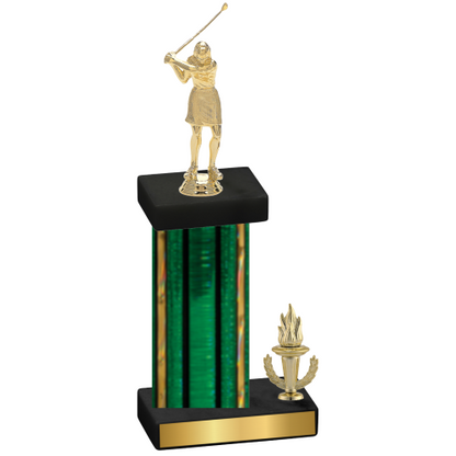 Accented Single Green Glacier Victory Golf Trophy