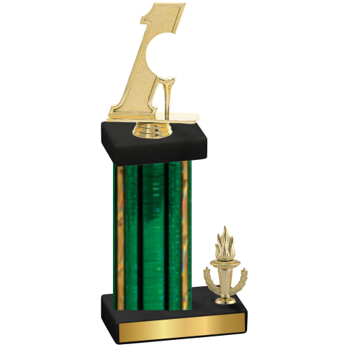 Accented Single Green Glacier Victory Golf Trophy