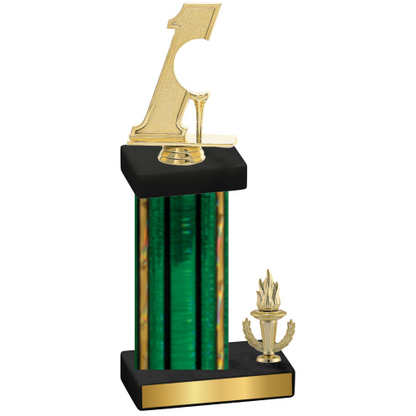 Accented Single Green Glacier Victory Golf Trophy