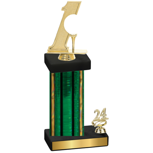 Accented Single Green Glacier Year Golf Trophy