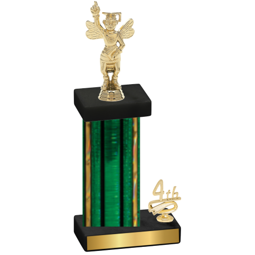 Accented Single Green Glacier Fourth Place Academics Trophy