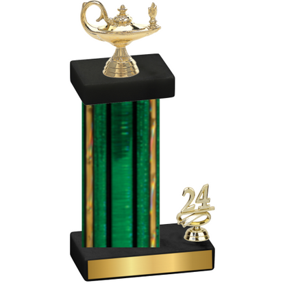 Accented Single Green Glacier Year Academics Trophy