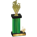 Accented Single Green Carbon Fiber First Place Rugby Trophy