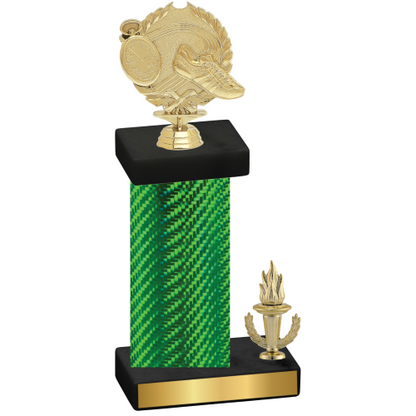 Accented Single Green Carbon Fiber Victory Running Trophy