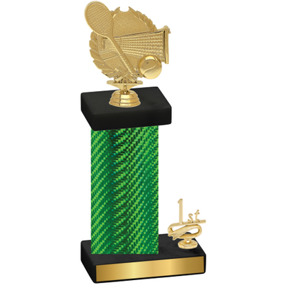 Accented Single Green Carbon Fiber First Place Tennis Trophy