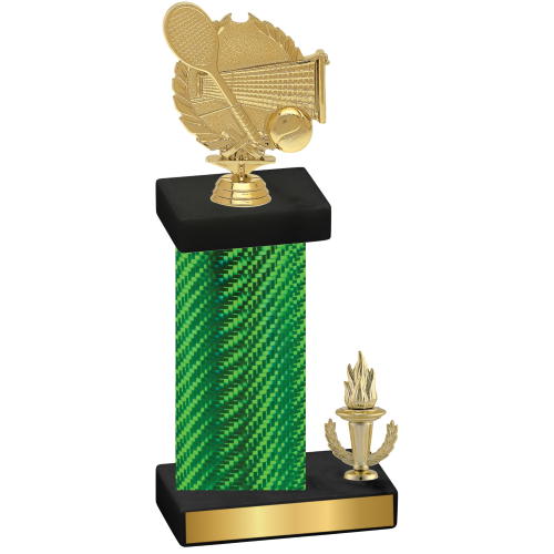 Accented Single Green Carbon Fiber Victory Tennis Trophy