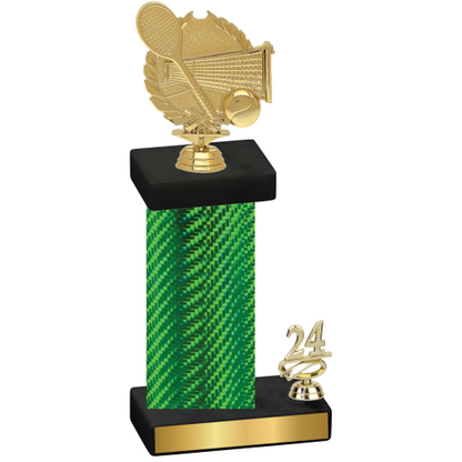 Accented Single Green Carbon Fiber Year Tennis Trophy