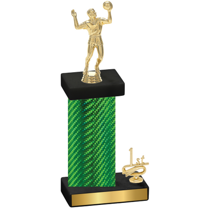 Accented Single Green Carbon Fiber First Place Volleyball Trophy