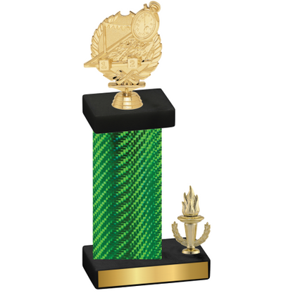 Accented Single Green Carbon Fiber Victory Swimming Trophy