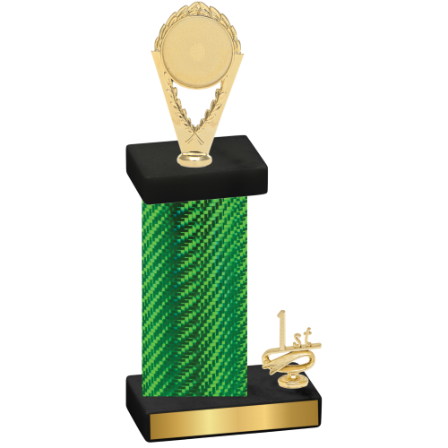 Accented Single Green Carbon Fiber First Place Insert Trophy