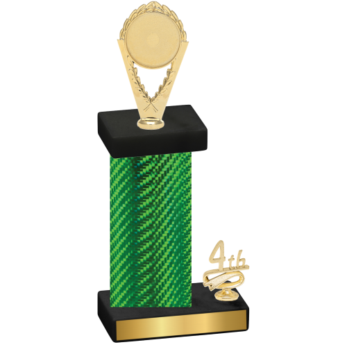 Accented Single Green Carbon Fiber Fourth Place Insert Trophy