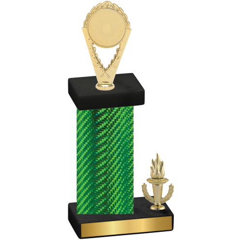 Accented Single Green Carbon Fiber Victory Insert Trophy