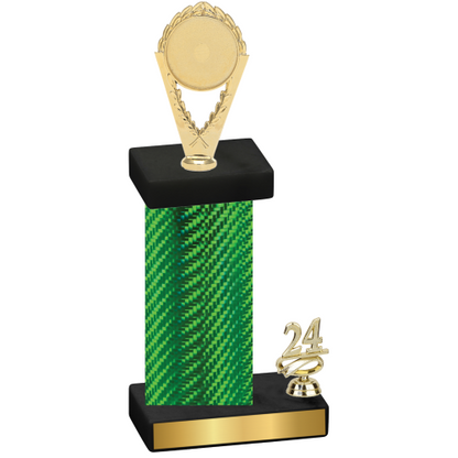 Accented Single Green Carbon Fiber Year Insert Trophy