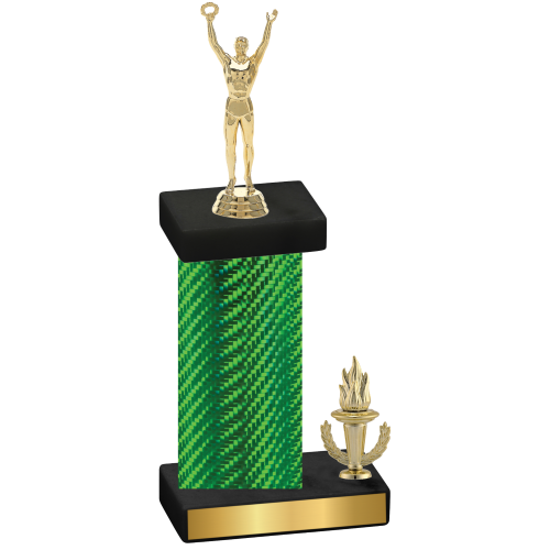 Accented Single Green Carbon Fiber Victory Victory Trophy