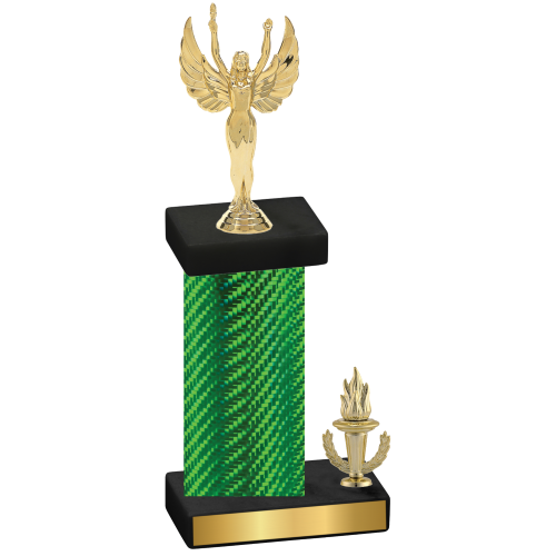 Accented Single Green Carbon Fiber Victory Victory Trophy