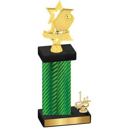 Accented Single Green Carbon Fiber First Place Pickleball Trophy