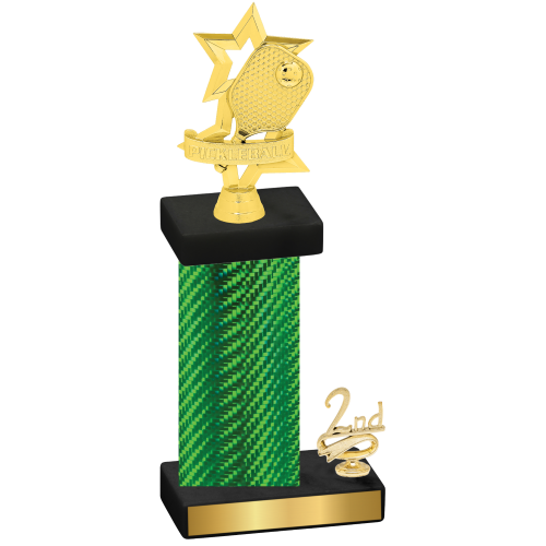 Accented Single Green Carbon Fiber Second Place Pickleball Trophy